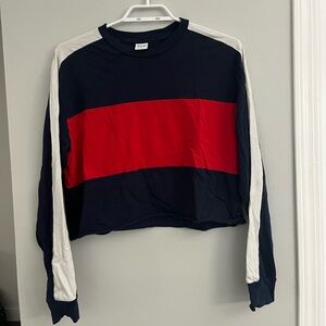 TNA colorblock cropped tee
